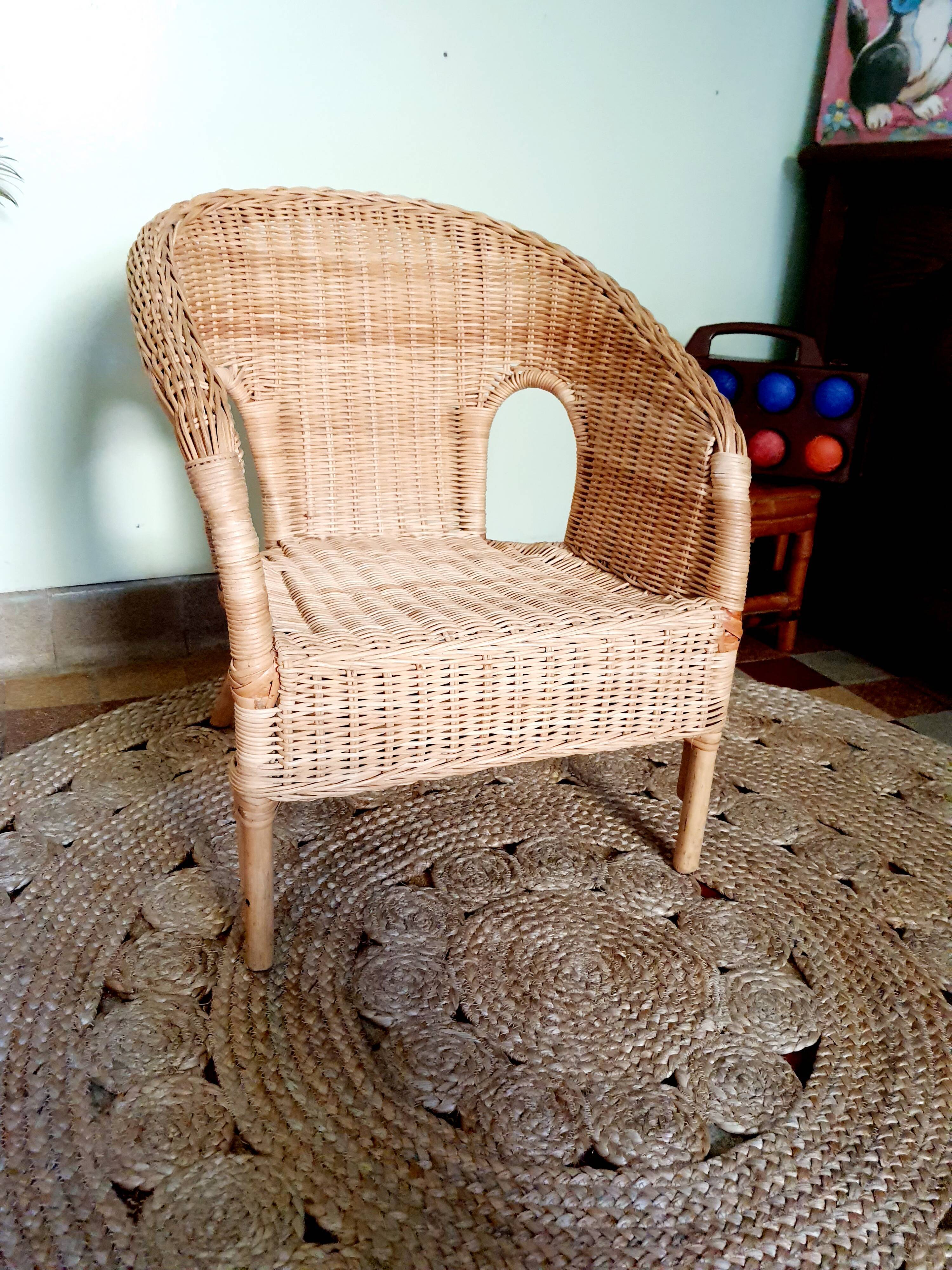 Vintage wicker child chair