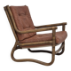 1970s, Scandinavian armchair, original very good condition, bamboo, leather.