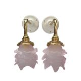 Pair of tulip flower wall lights