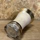Old golden vintage cone vase, tense décor, 50s, 60's