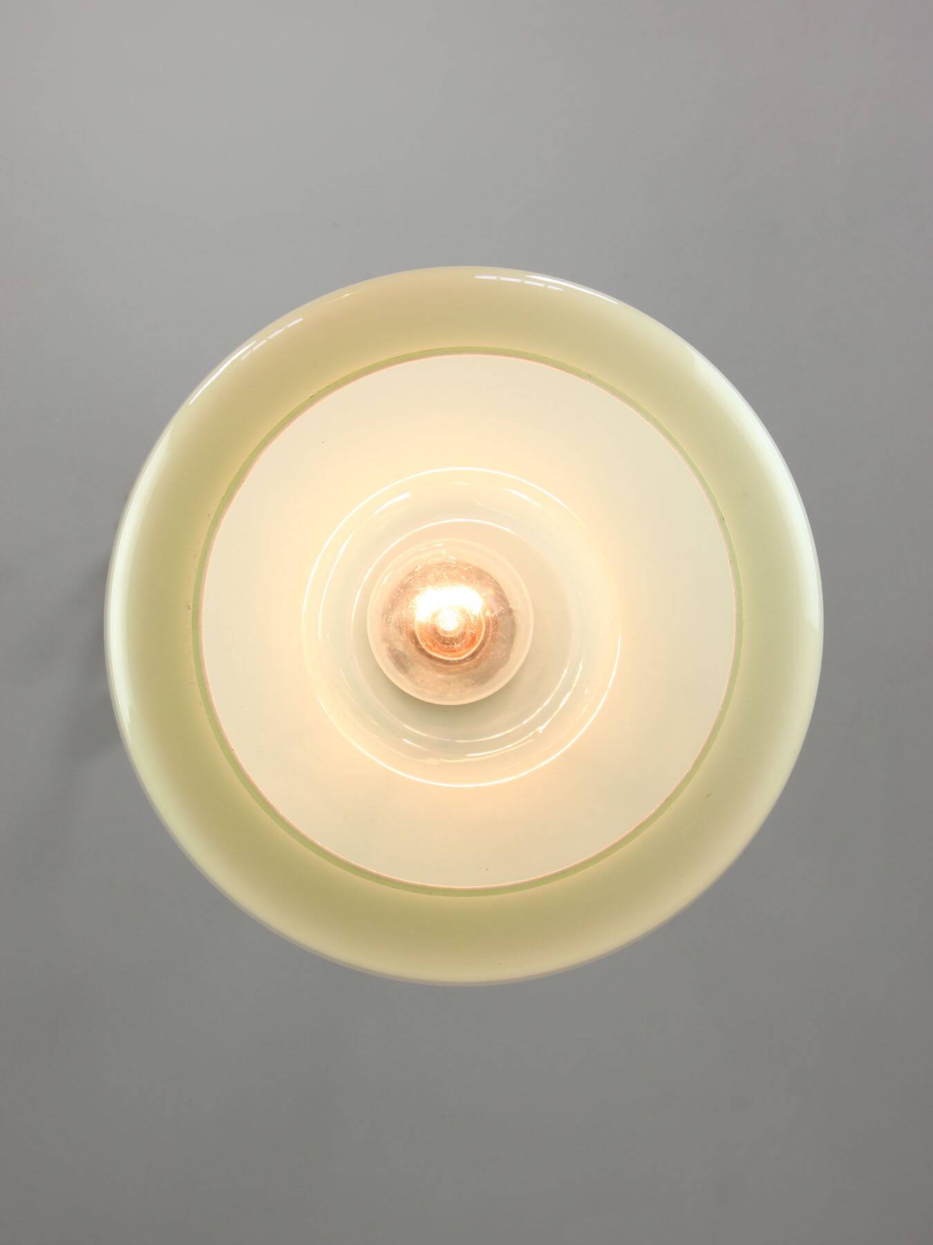 Mid-century italian glass & brass pendant lamp