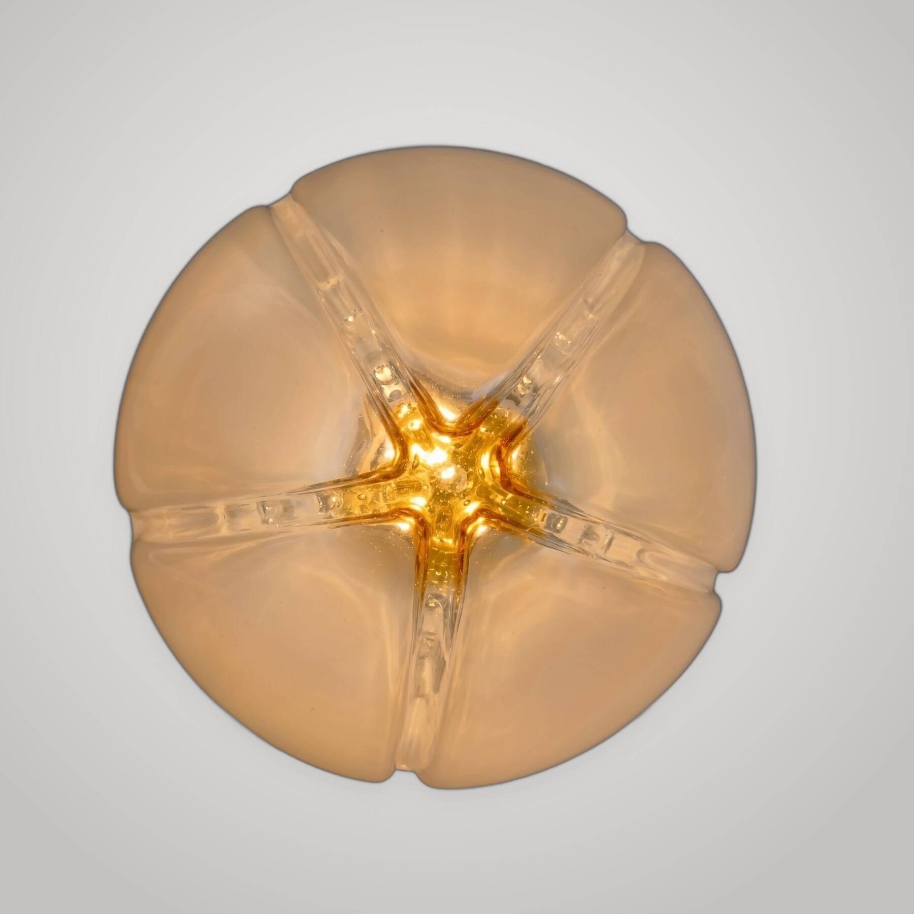 Mazzega Ceiling Lamp Sphere in Murano Glass Space Age 1970s