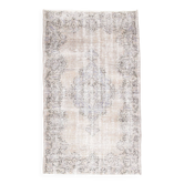 Tapis 5x9 pour salon, tapis turc Antique en laine fait à la main, gris bleu, 156x264Cm
