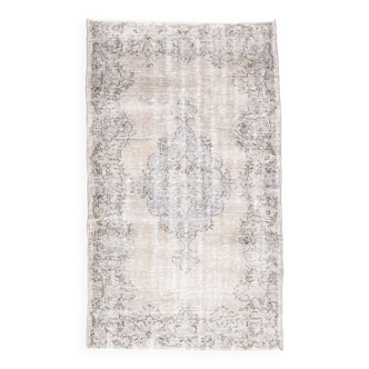 Tapis 5x9 pour salon, tapis turc Antique en laine fait à la main, gris bleu, 156x264Cm