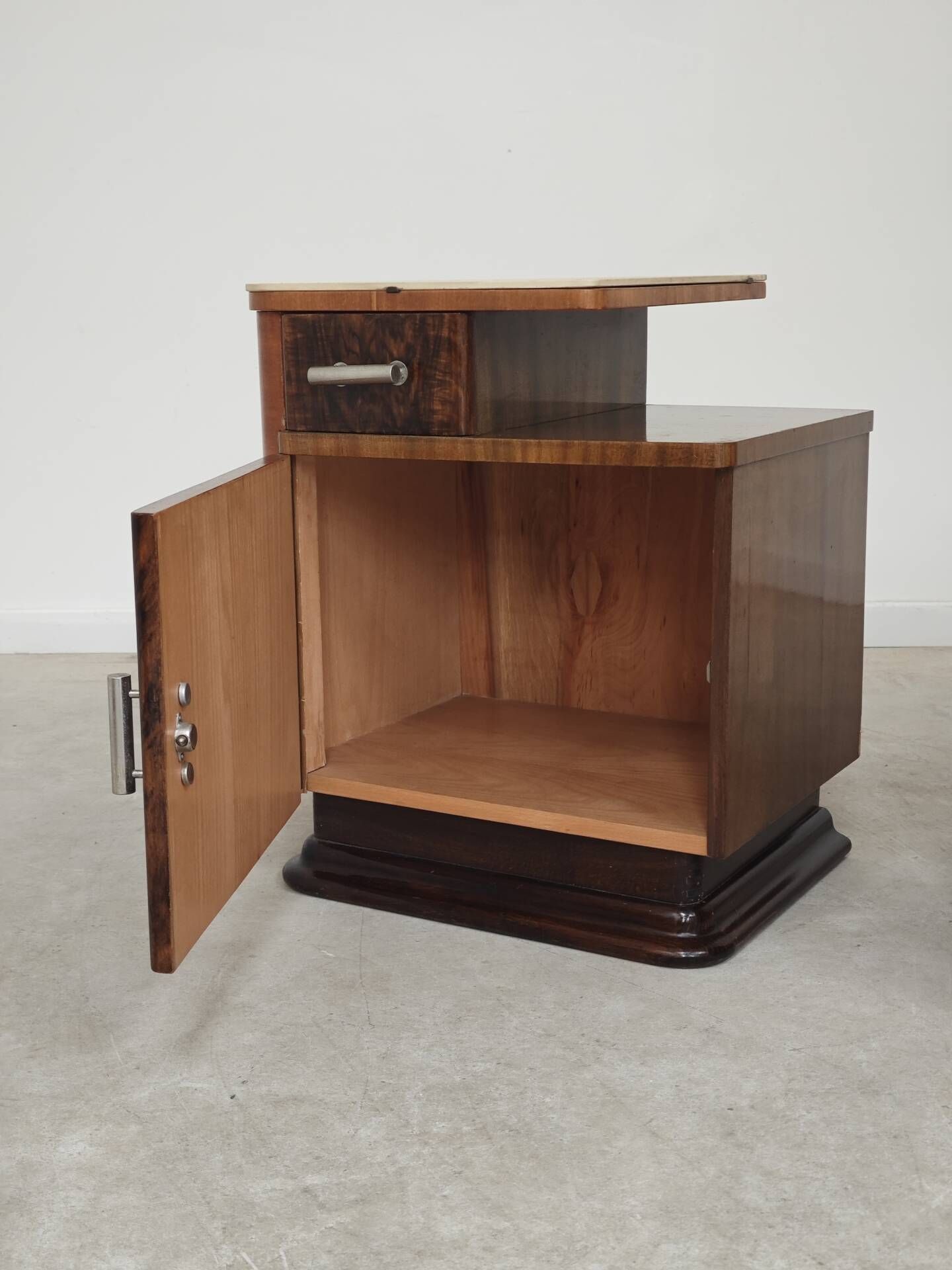 Pair of bedside tables by Jindrich Halabala for Up Zavody art deco 1950
