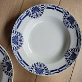 Set of 3 hollow plates Orchies Moulin des Loups Palmes