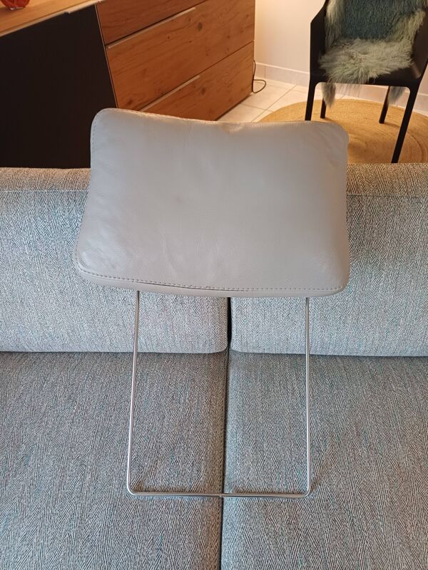 Canapé duvivier 104 tissu toile de Mayenne Alaska galet et ses appui tete e