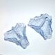 Set of 2 blue glass bowl basket emptiers from Fenne? Meisenthal?