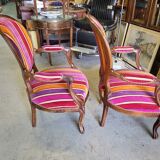 Pair of armchairs louis philippe medaillon walnut of the xix th century