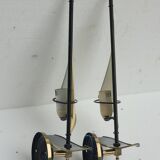 Pair of vintage sconces Sailboats in brass marine décor
