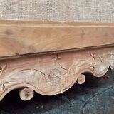 Grande armoire ancienne bois et toile de jute