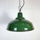 Industrial British Green Enamel Factory Pendant Lamp, 1960s