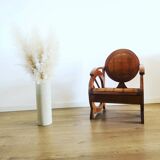 Colonial armchair in wood and bamboo