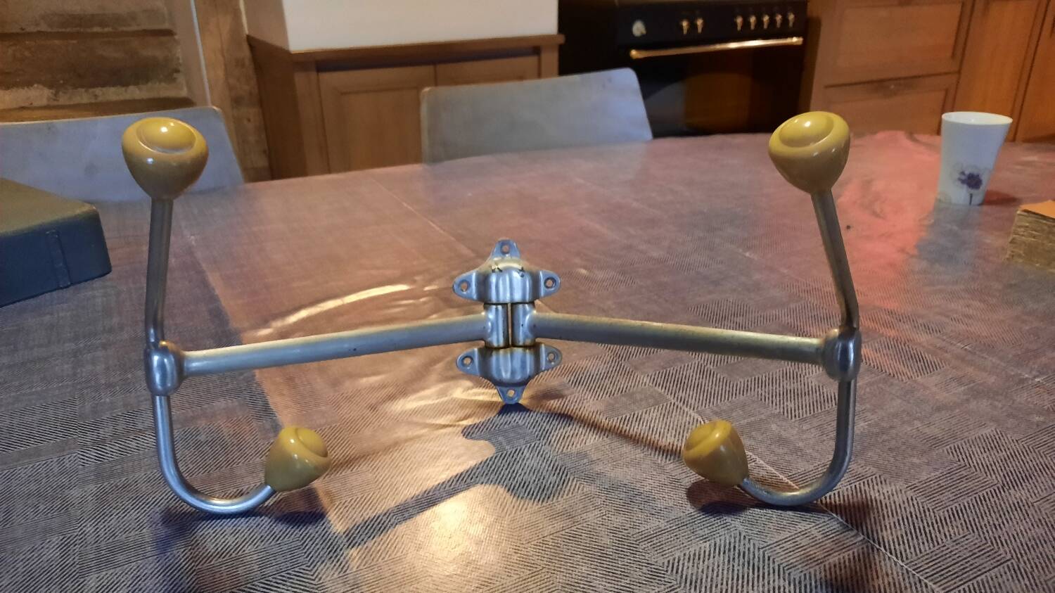 Wall coat rack with 2 hooks