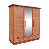 Armoire vintage bambou et rotin Maugrion pour Roche Bobois, années 80
