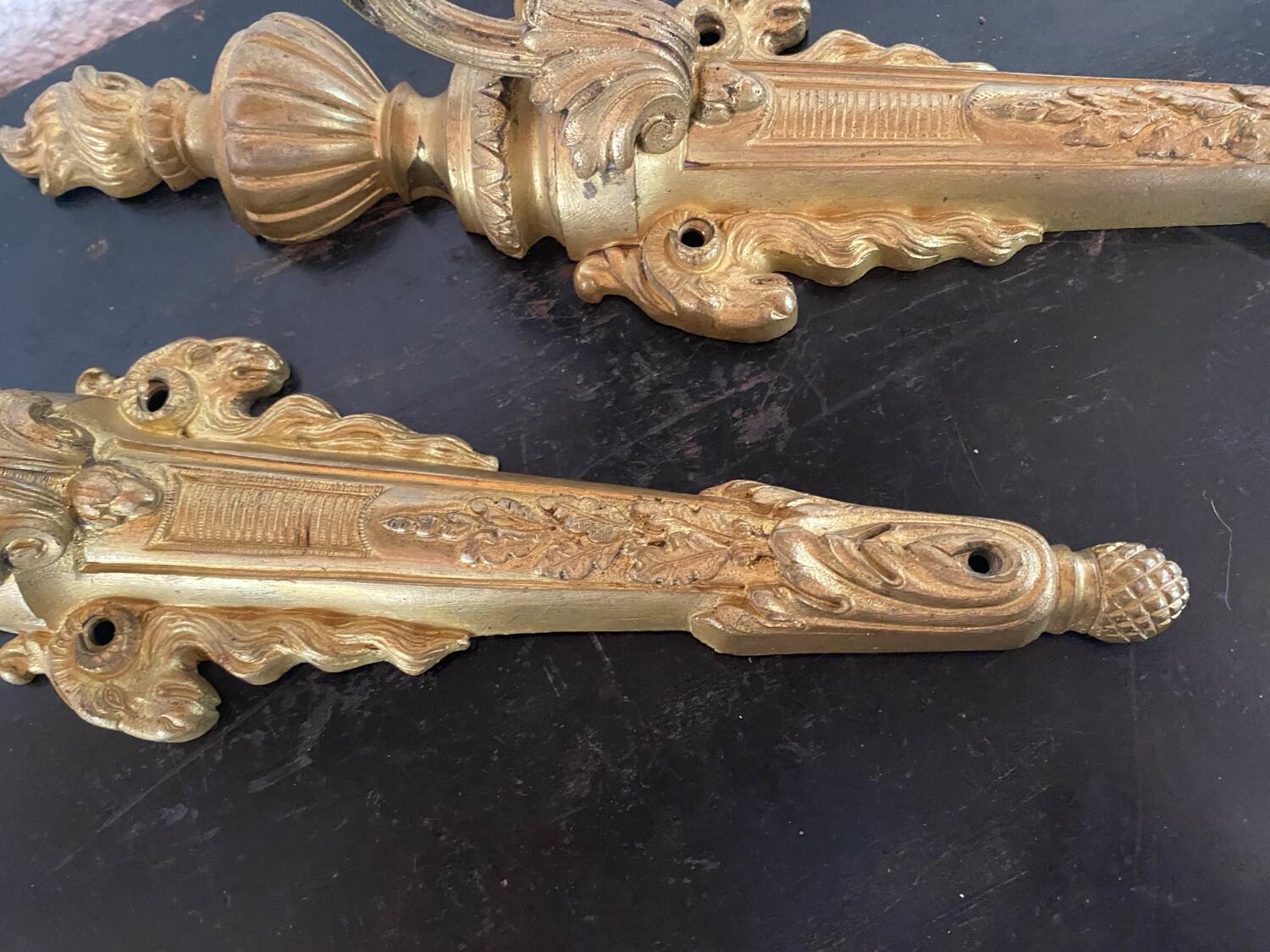 Paire d’appliques murales en bronze XIX