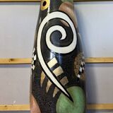 monumental terracotta vase, lacquered and enameled