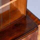 Restored Art Deco Walnut Bookcase, Revived Polish, Czech, 1930s