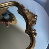 Antique large violin-shaped mirror in gilded wood, Rococo style, Louis XV (80x50 cm)