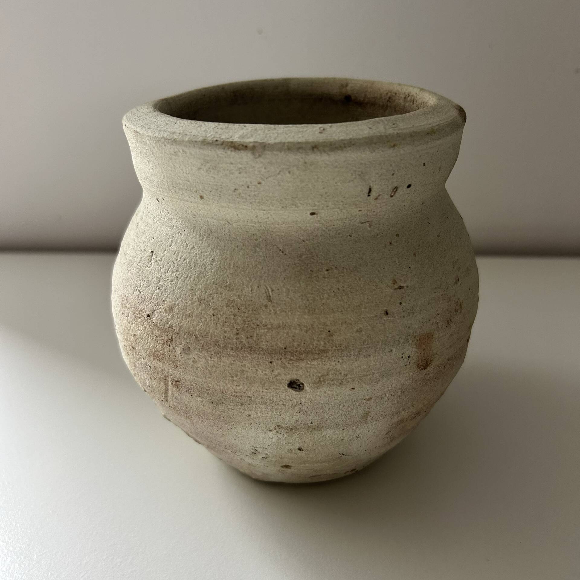 White clay pot