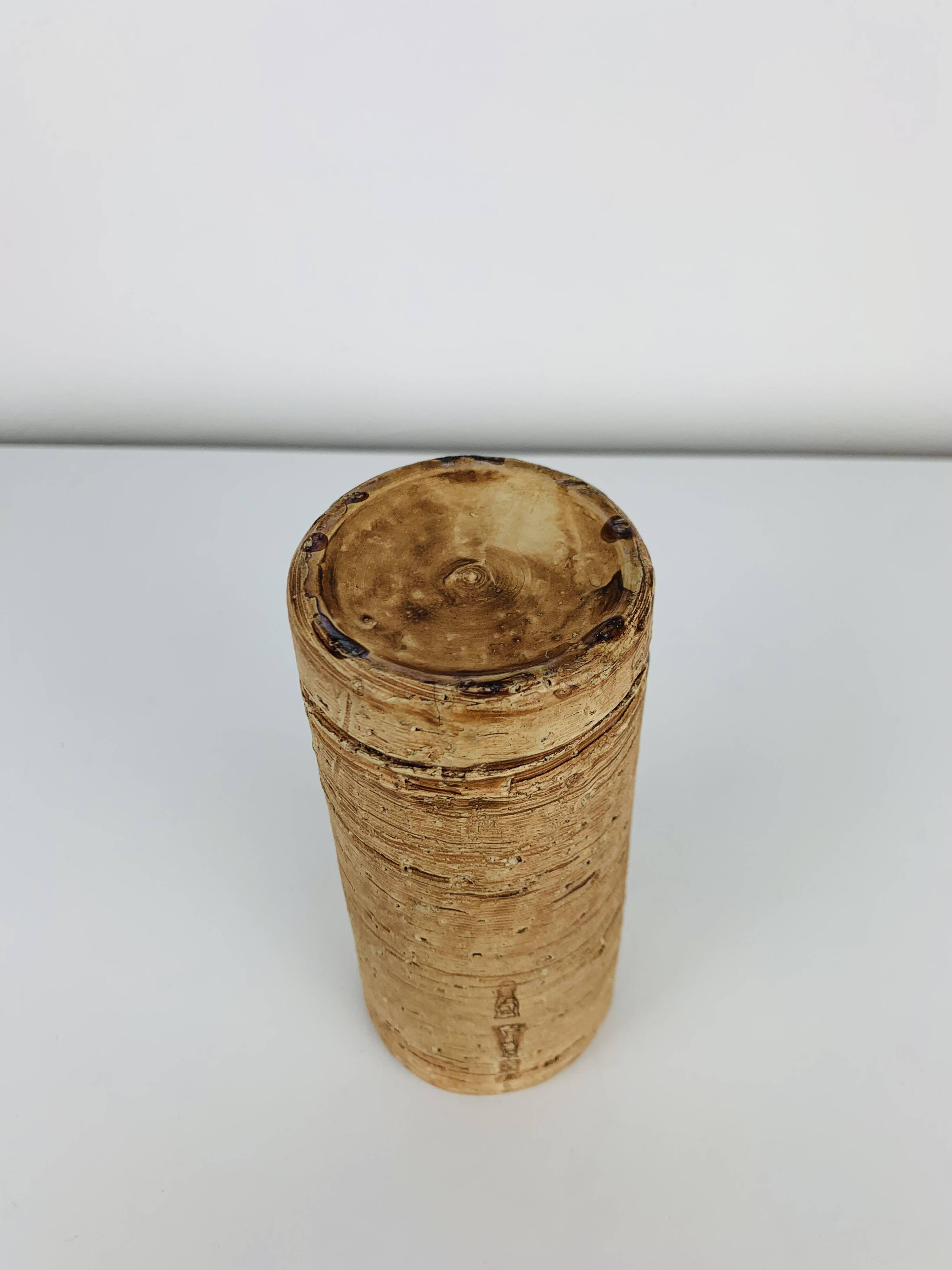 Vintage stoneware roller vase