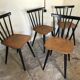 Set of 4 vintage 1960's chairs with bars and black compass legs