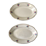 Duo of raviers digoin sarreguemines small flowers 50s