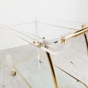 Brass and lucite drinks trolley, 1970s
