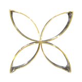 Mid Century Modern Square Center Table, Chrome Metal and Glass Top