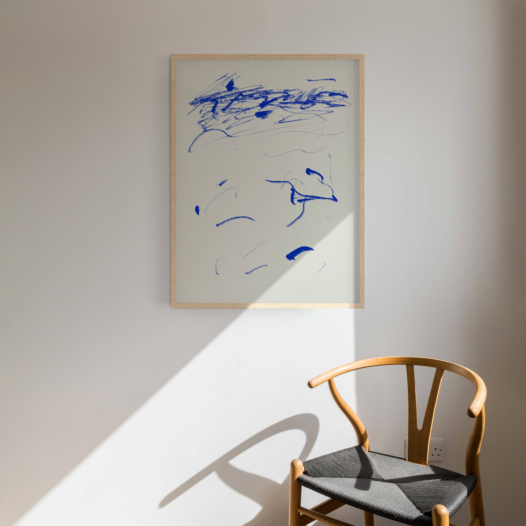 Abstract blue painting giclee print