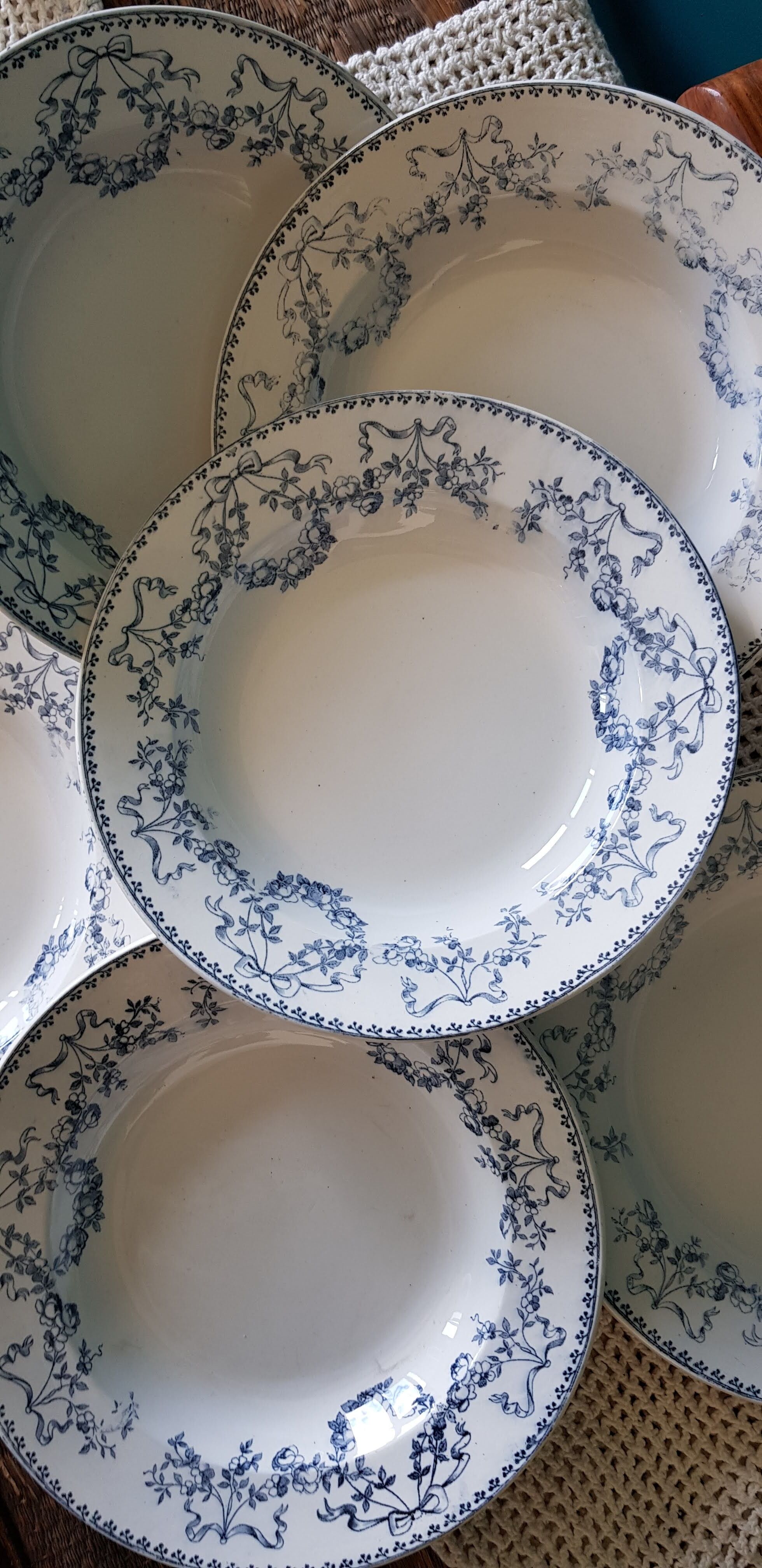 Set of 6 deep plates Model Mozart Sarreguemines