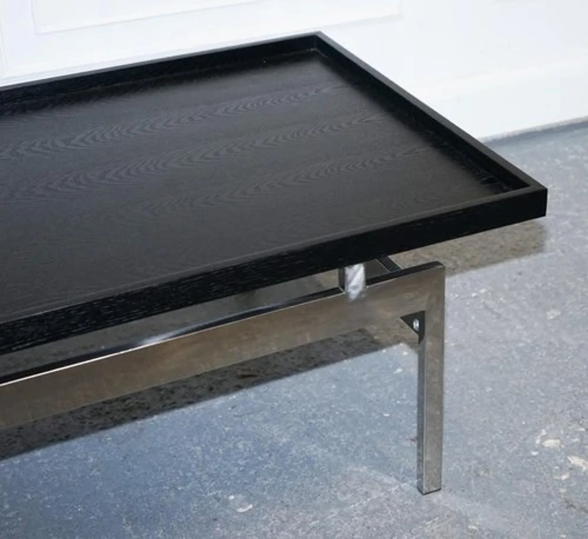 Black Art Deco Coffee Table with Stainless Steel by Casa Padrino