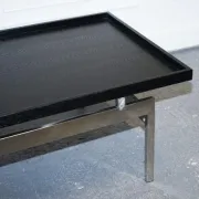 Black Art Deco Coffee Table with Stainless Steel by Casa Padrino