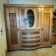 Art Deco Wooden Cabinet with Oval Glass Window and Drawers, 1930s