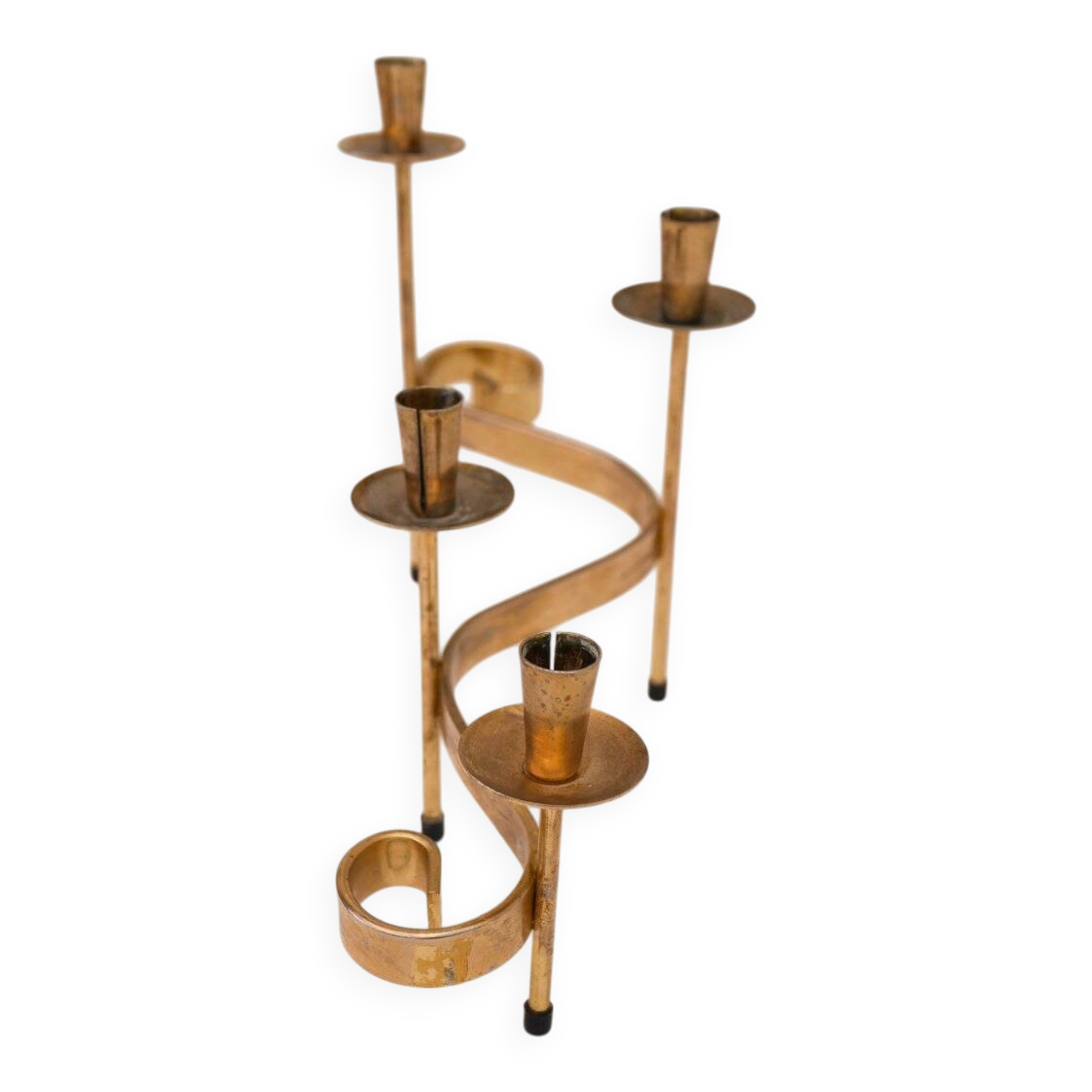 Mid-century modern metal candlesticks by Gunnar Ander for Ystad-Metall, Sweden, 1960s