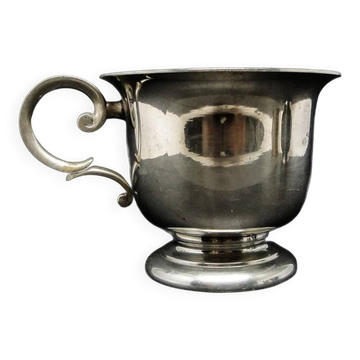 Art Deco bouillon cup, silver-plated brass, Fraget, Poland, 1950s