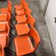Set of 17 vintage orange chairs 1970