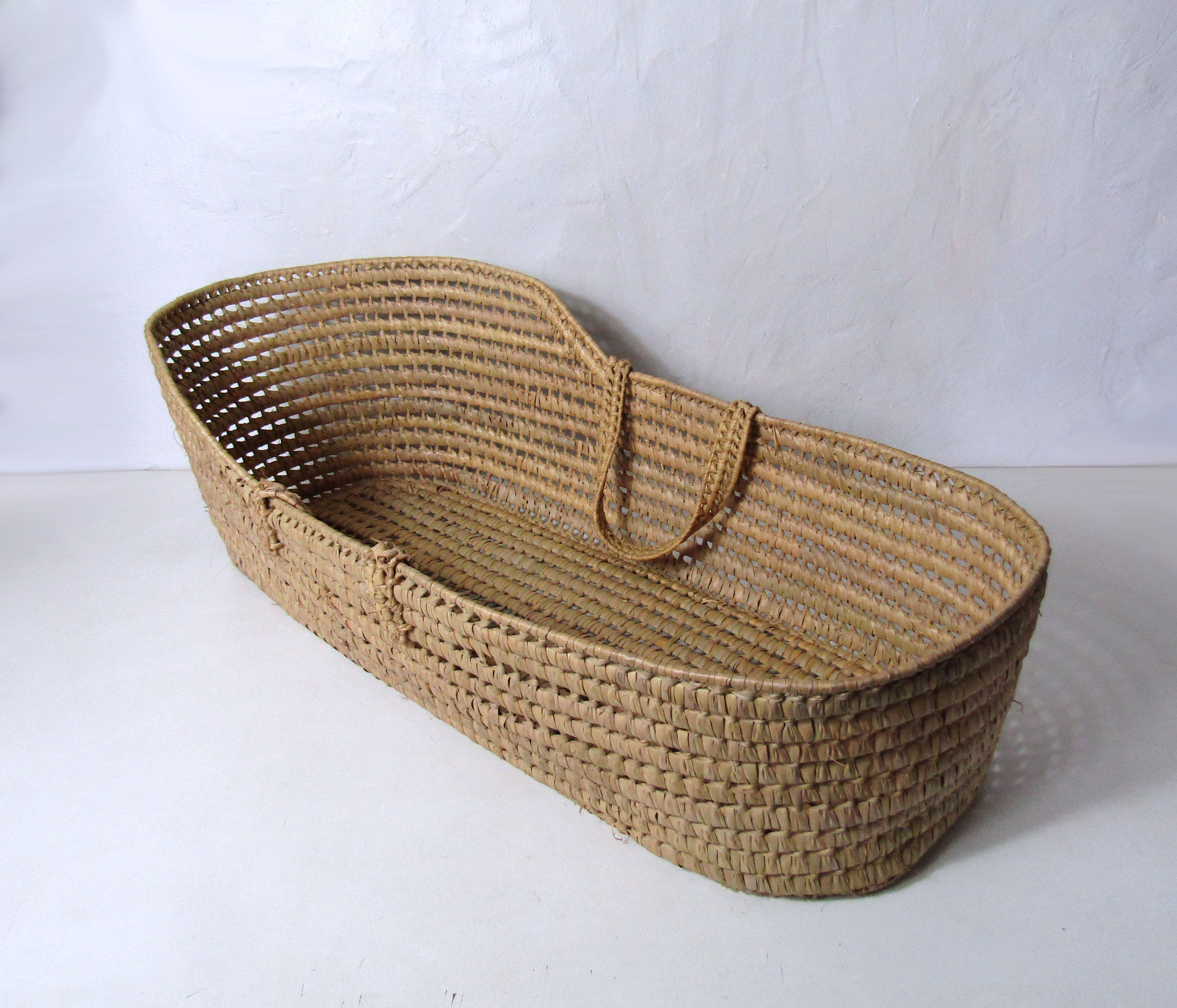 Couffin bébé en osier vintage 85x39cm