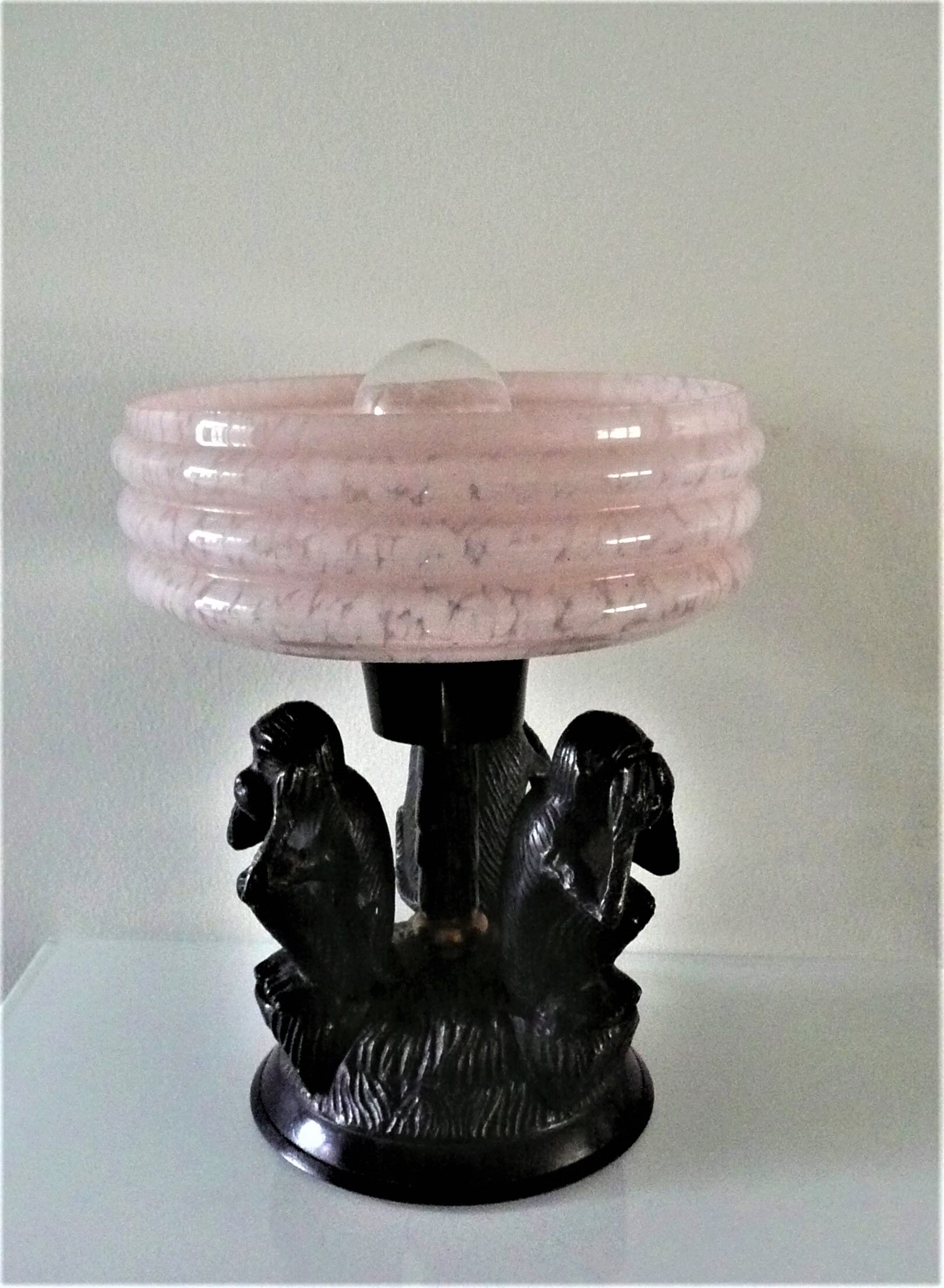 Art deco lamp symbol of the three monkeys