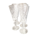 Suite of 5 crystal champagne flutes