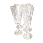 Suite de 5 flutes a champagne en cristal
