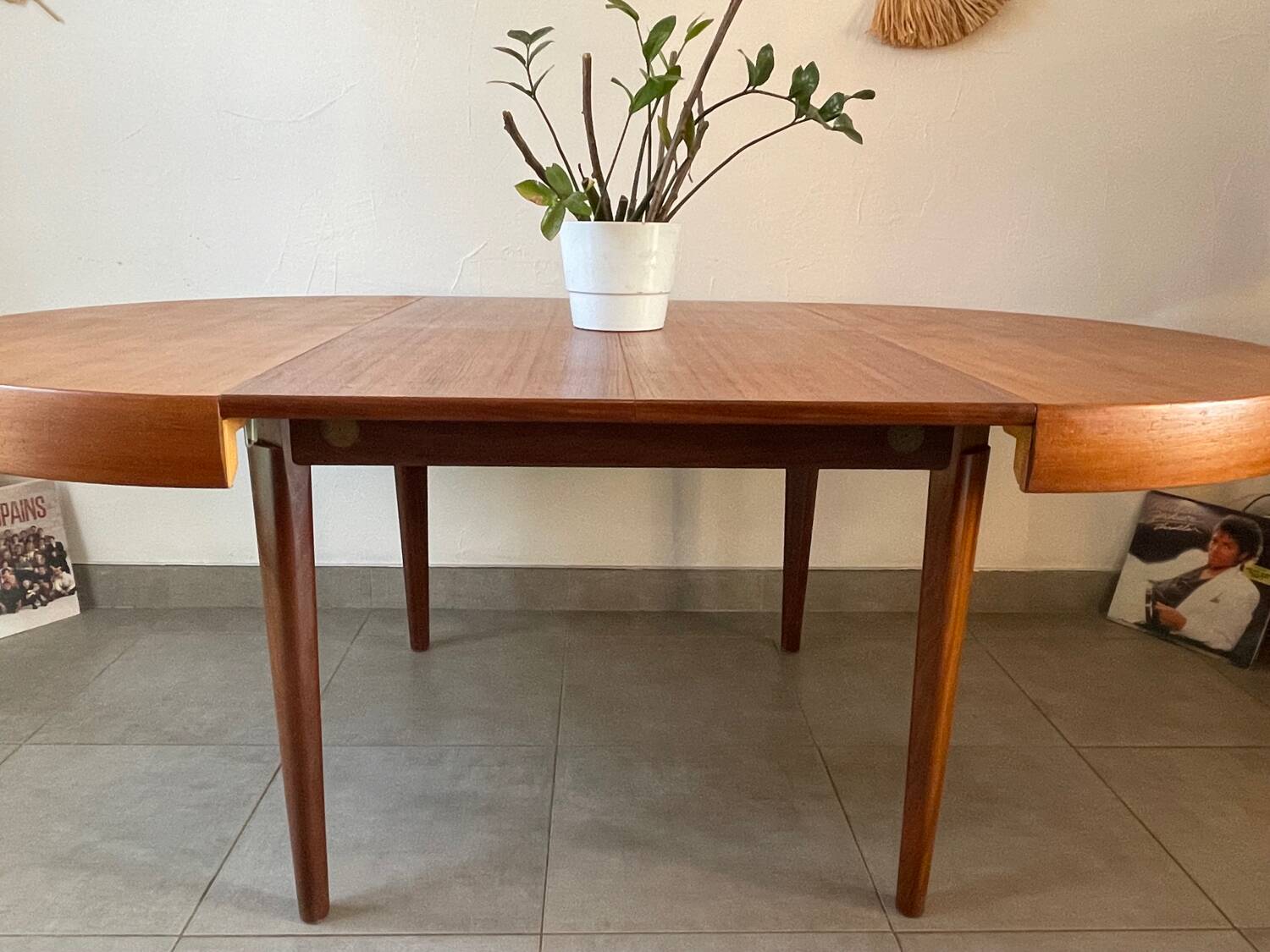 Table en teck vintage NF 2 rallonges