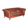 Vintage Art Deco leather sofa, three-seater, feather cushions.