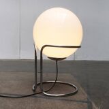 Vintage globe floor lamp in glass and chrome from the space age.