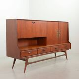 Louis van Teeffelen Vintage Design Teak Wooden High Sideboard for Webe 60s