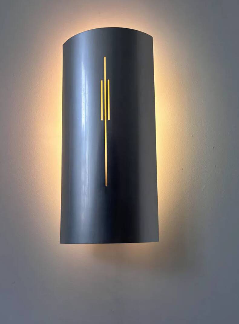 Pair of vintage wall lights, chromed metal, France 1970