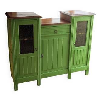 Art Deco Gin Buffet, painted in Farrow and Ball with a William Morris-inspired interior