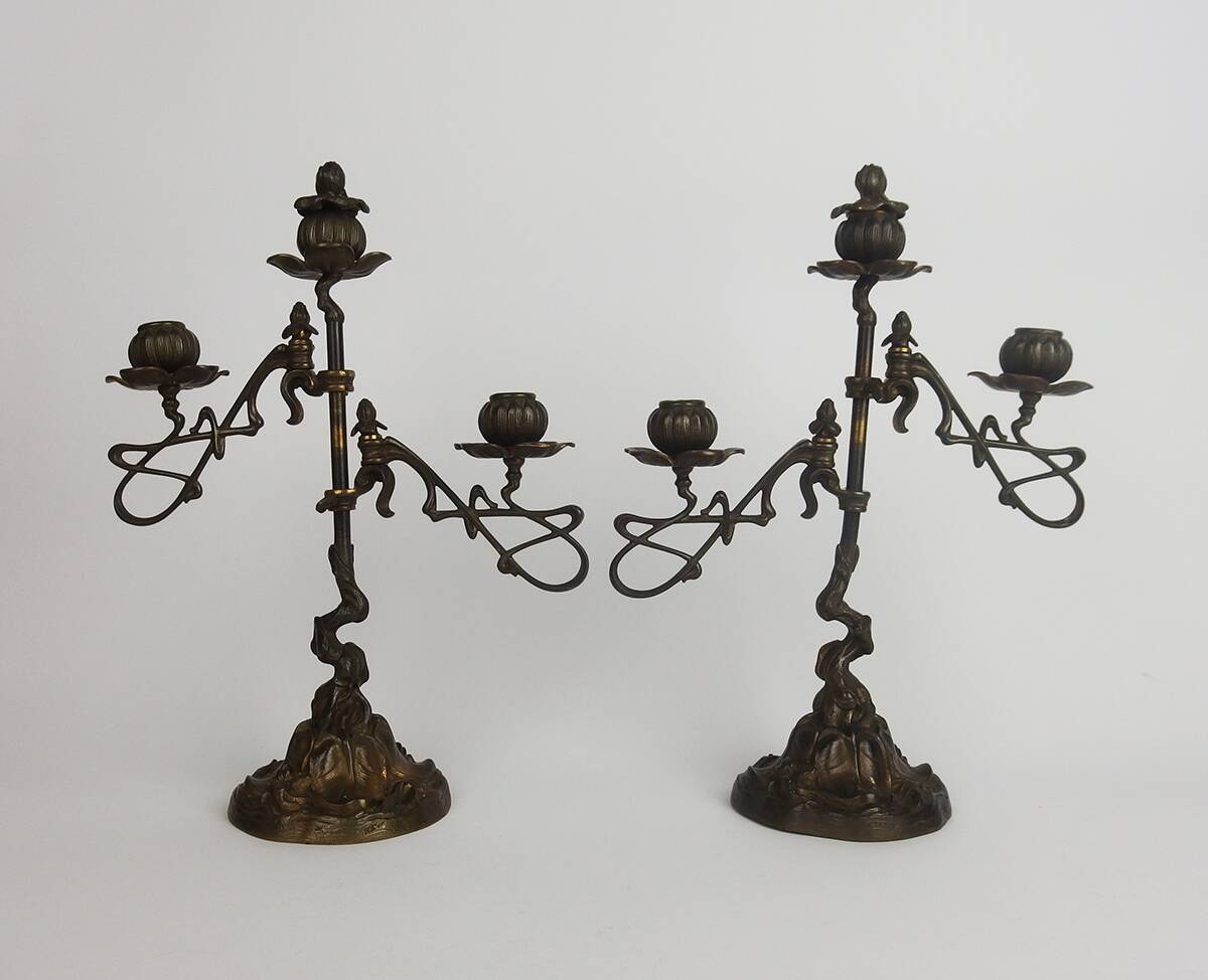 Paire de chandeliers Art Nouveau