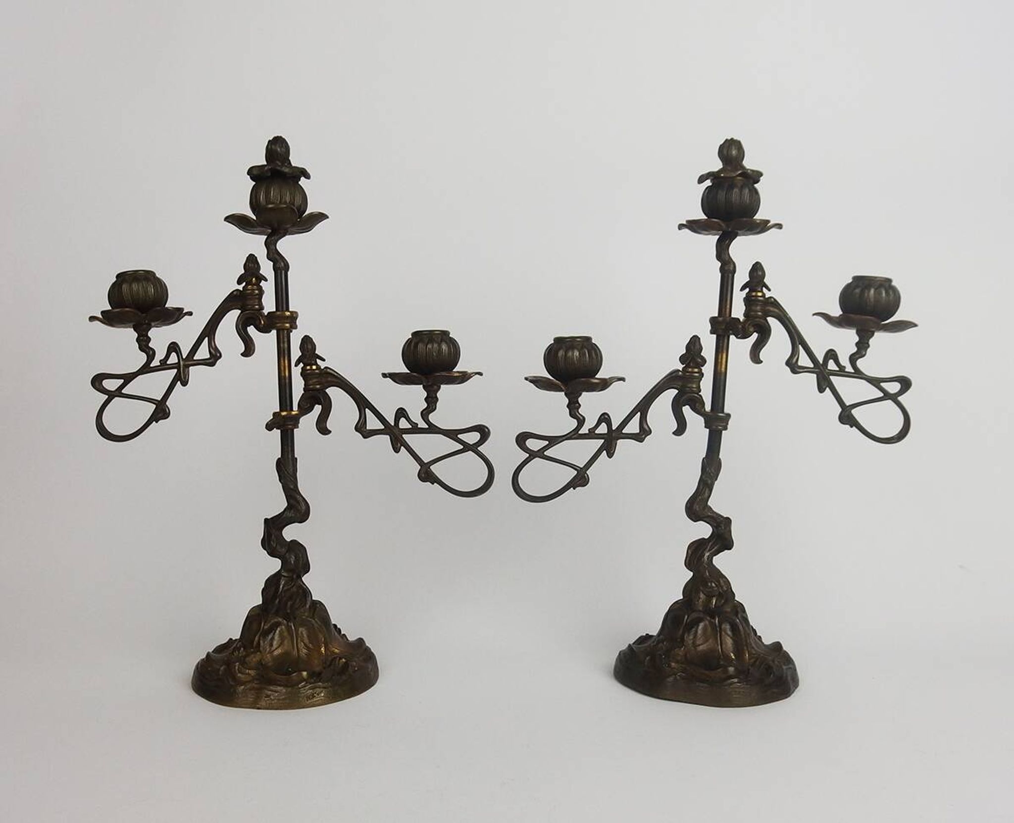 Paire de chandeliers Art Nouveau