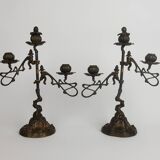 Pair of Art Nouveau candlesticks